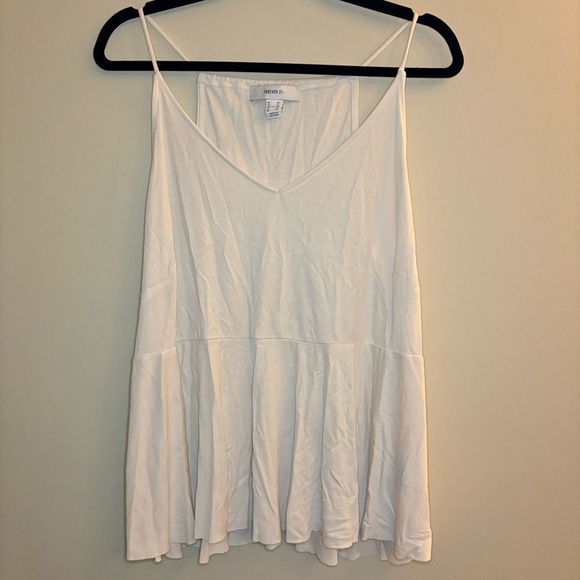 Forever 21 Women’s White Peplum Tank Top Size 2X - Picture 1 of 8